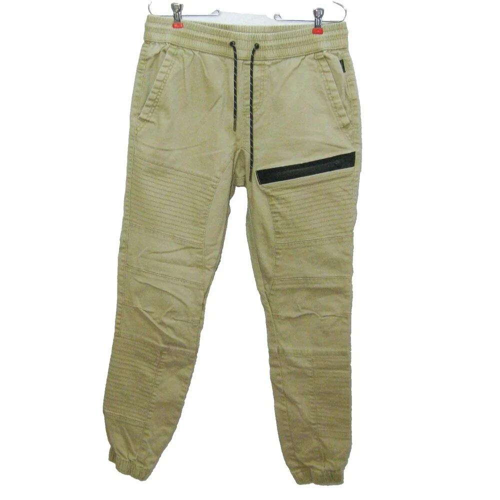 Ring of Fire Jogger Mens Medium 31x30 Beige Casual Pants 5 Pockets Drawstring